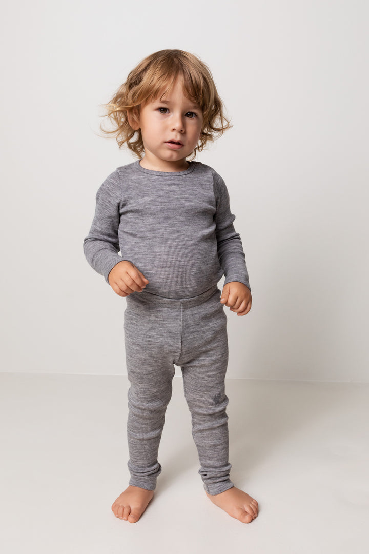 Wool leggings, Grey Melange