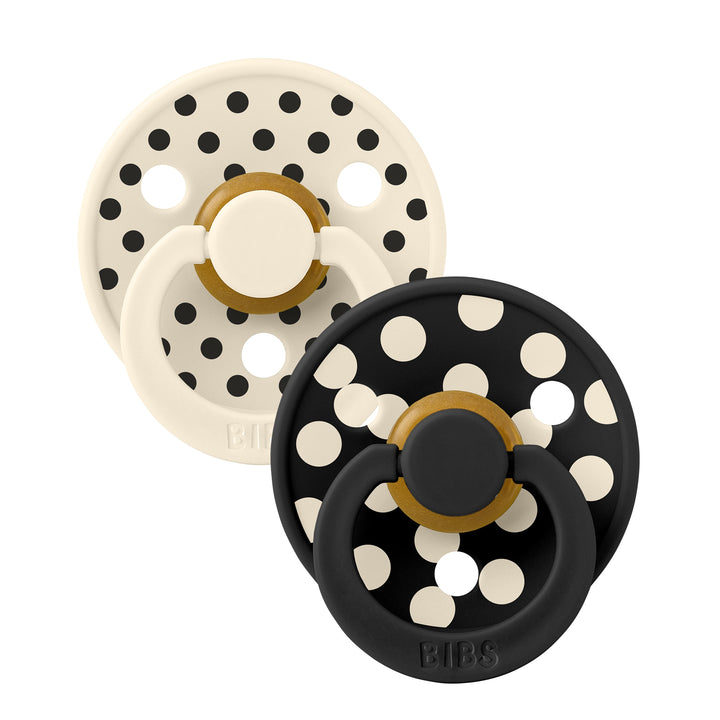 Polka Dots, 2 stk, Ivory/Black