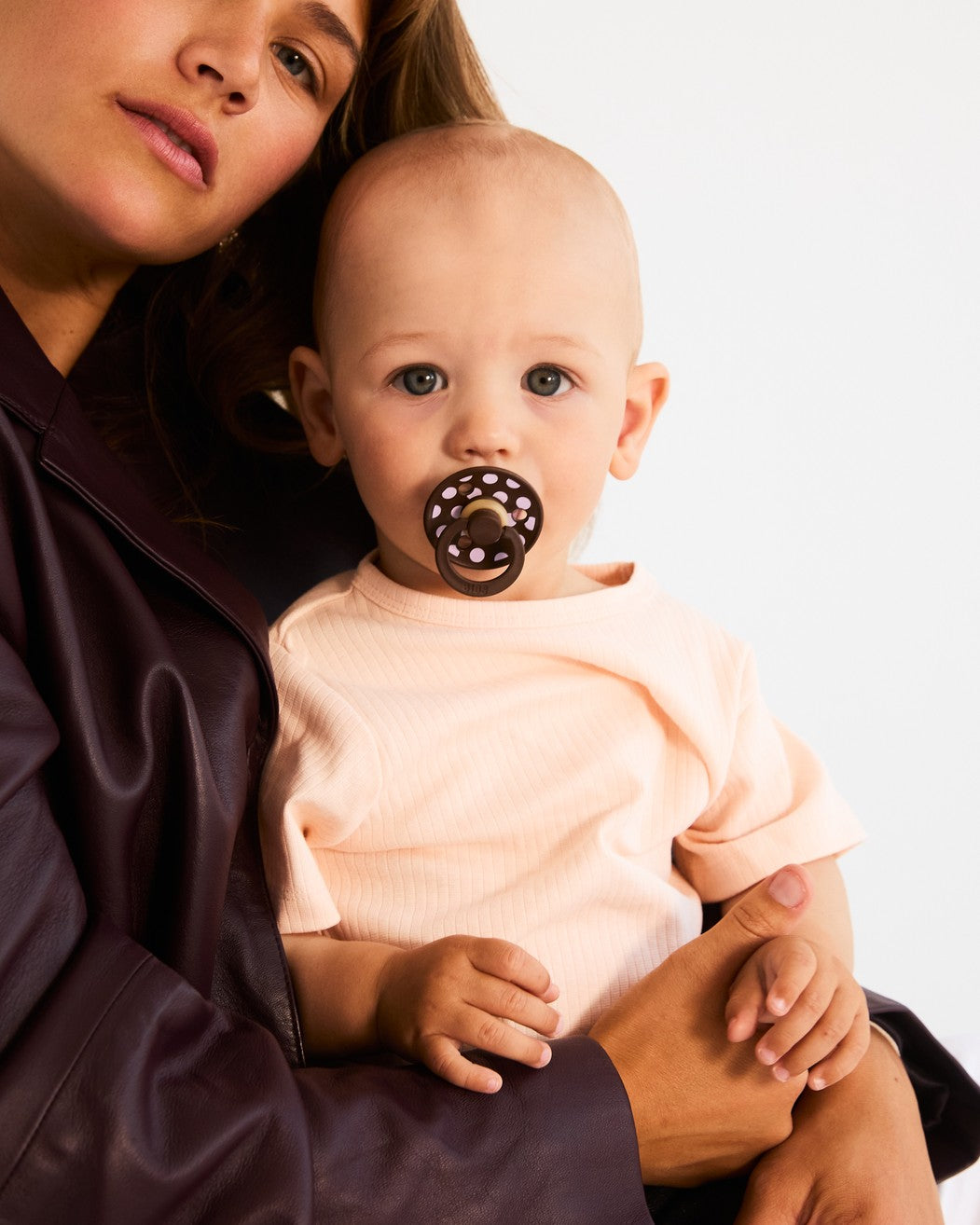 Polka Dots, 2 stk, Baby Pink/Mocha