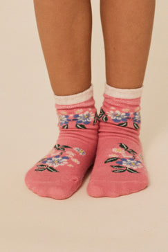 Jacquard sokkar, 2 pør, Pink