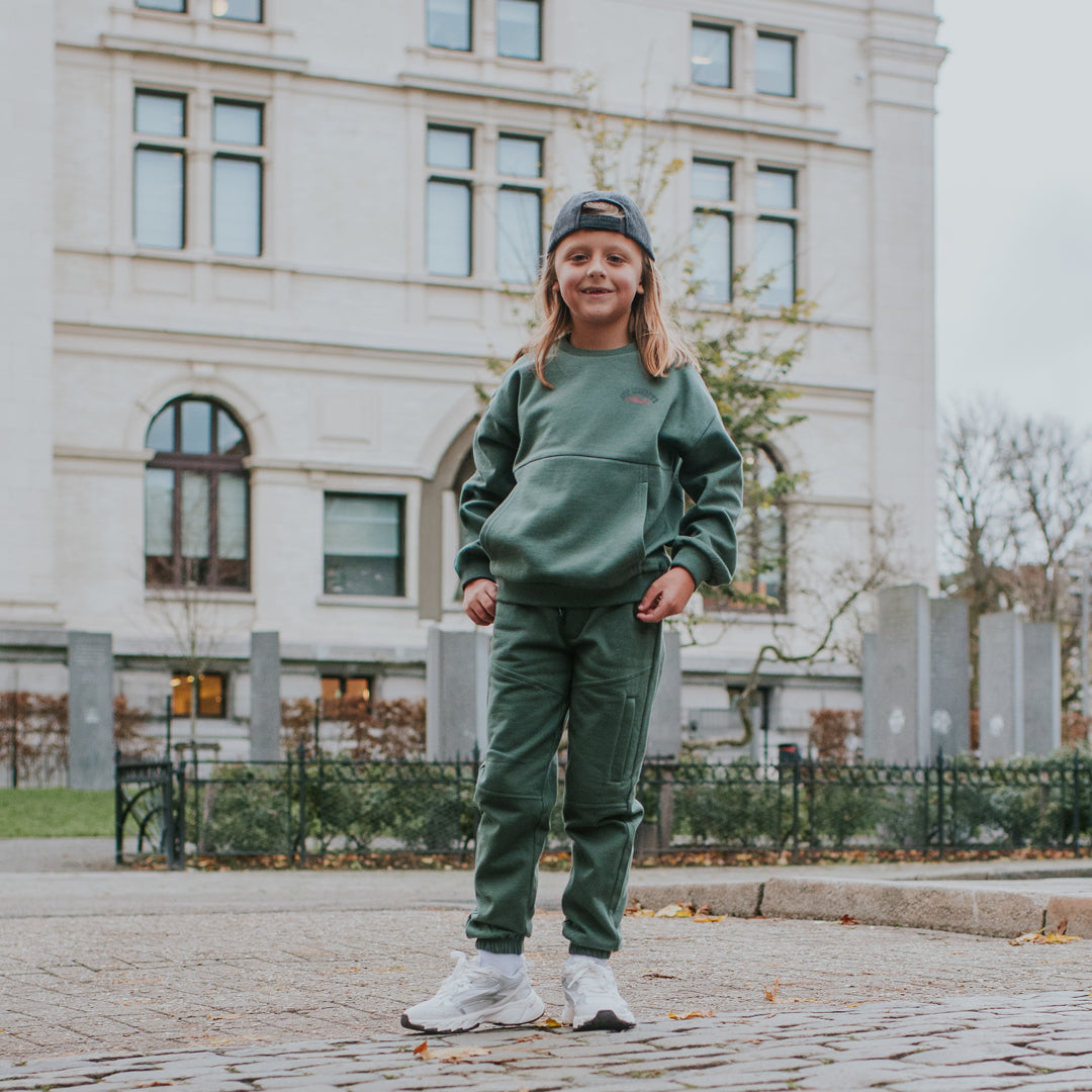 Loose Fit joggingbuksur, Forest Green