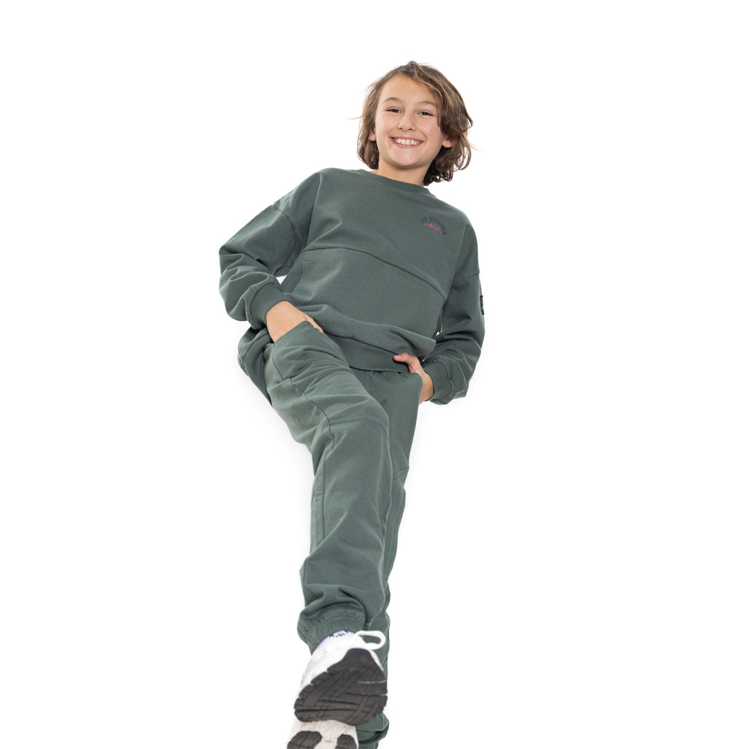 Loose Fit joggingbuksur, Forest Green