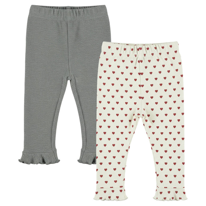 Leggings, 2 pør, Gray Melee