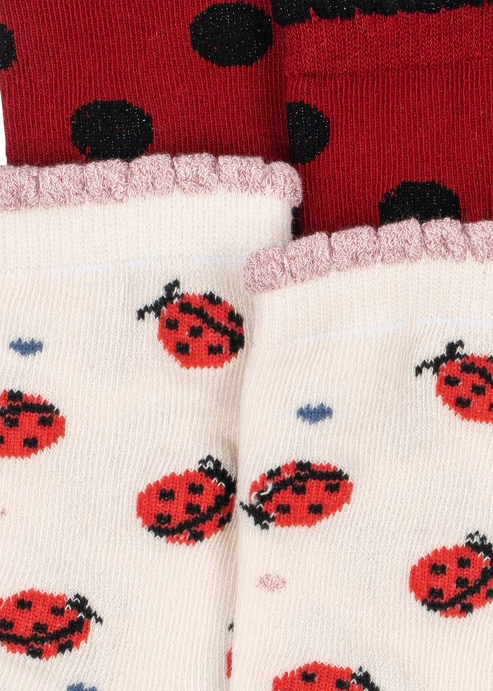Jacquard sokkar, 2 pør, Ladybug