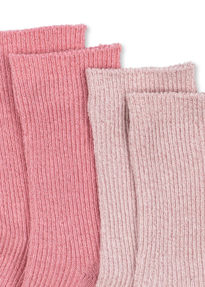 Glitter sokkar, 2 pør, Rose