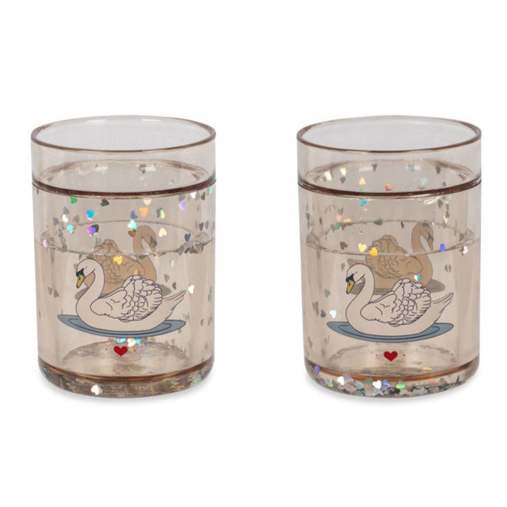 Glitter Cup, 2 stk, Swan