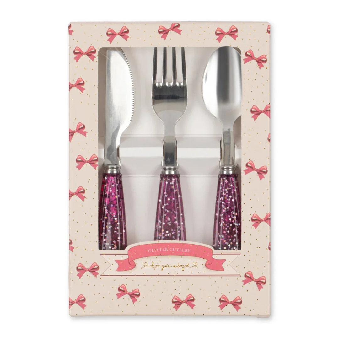 Glitter bestikk, 3 stk