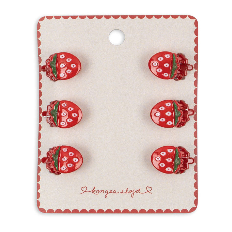 Mini Fraise hárklemmur, 6 stk