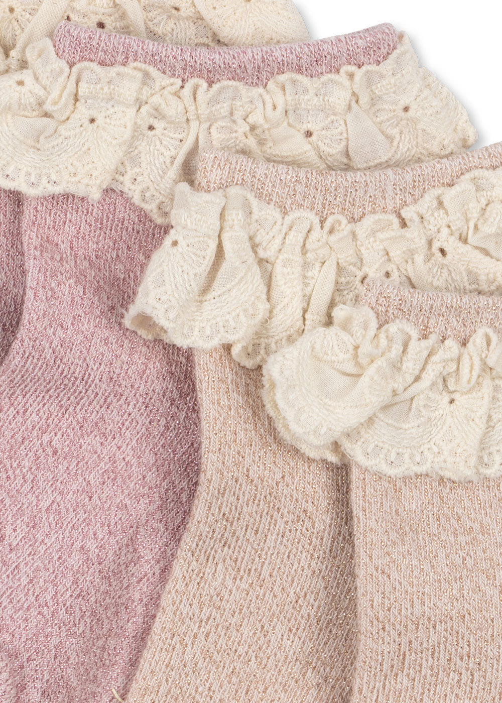 Glitter sokkar, 2 pør, Rosette