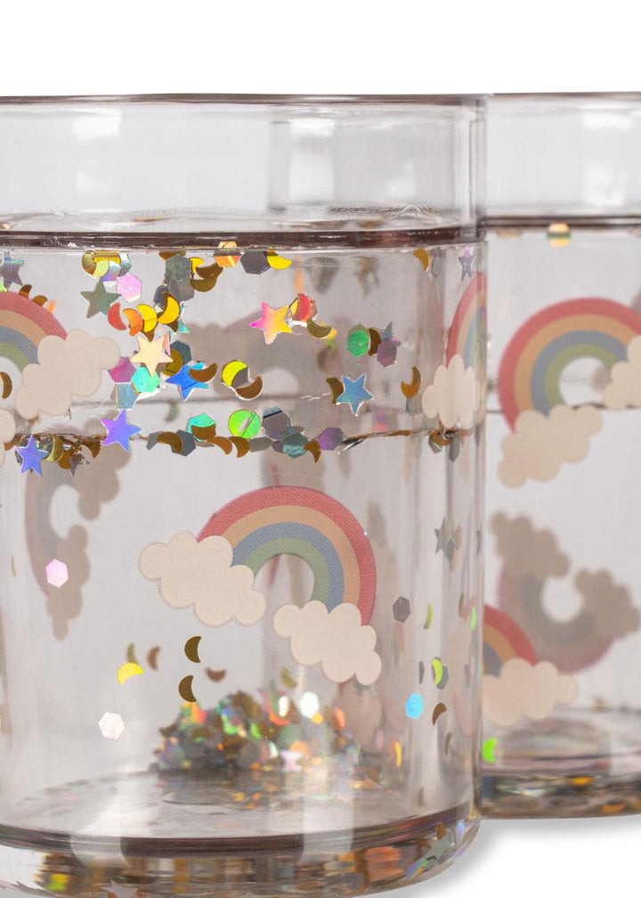 Glitter Cup, 2 stk, Rainbow