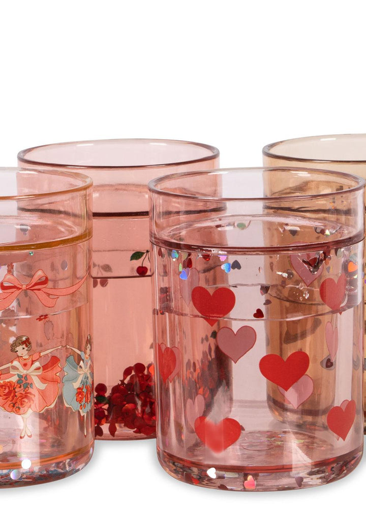 Glitter Cup, 4 stk, Rose Mix