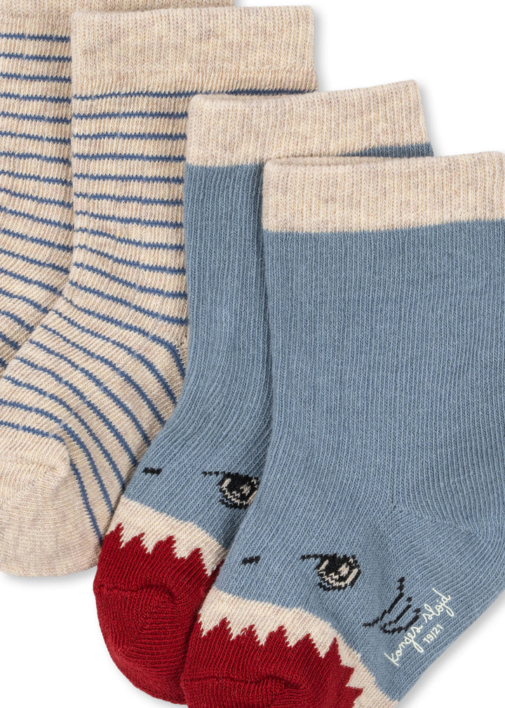 Jacquard sokkar, 2 pør, Shark