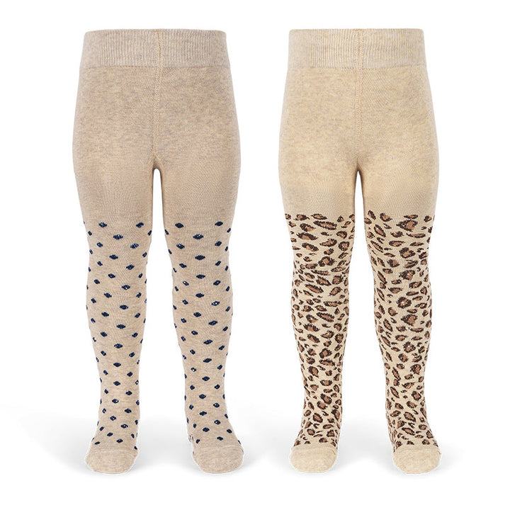 Jacquard sokkabuksur, 2 pør, Glitter Leo